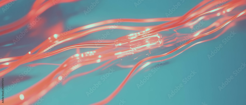 Poster exploring the dynamic interplay of wires highlighting connectivity and technology