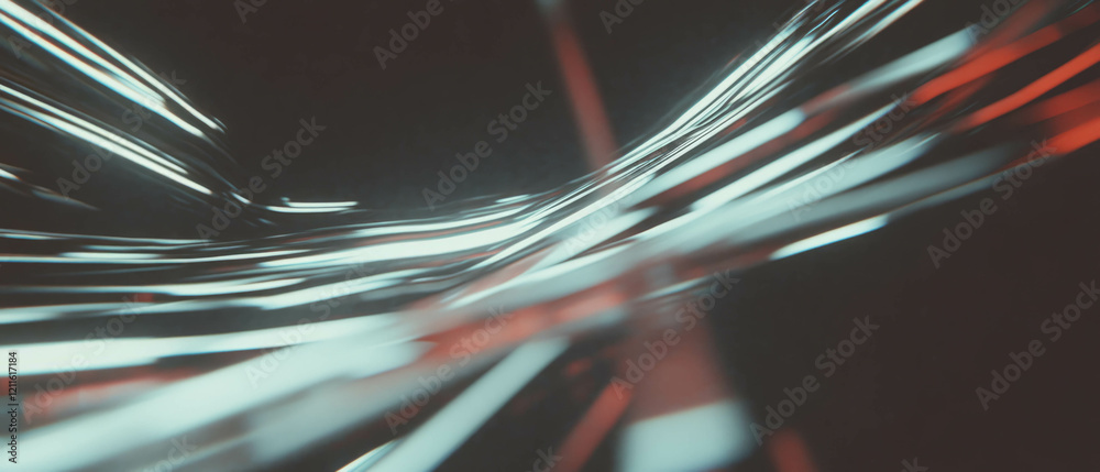 Fototapete Abstract design of wires creating a sense of infinite speed and movement in a dynamic scene