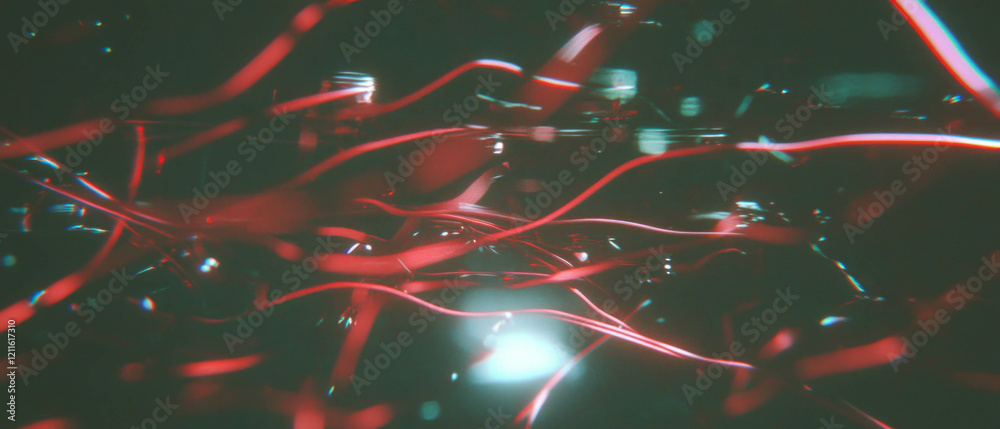 Aufkleber Exploring the dynamic depths of abstract wired patterns with motion blur and fading effects