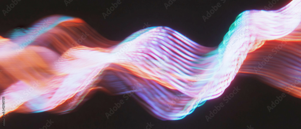 Poster Abstract representation of wires illustrating data dynamics and speed through vibrant patterns