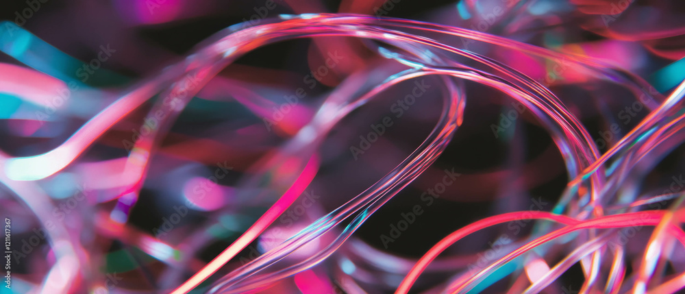 Aufkleber Intricate patterns of wires create a vibrant abstract background full of complexity