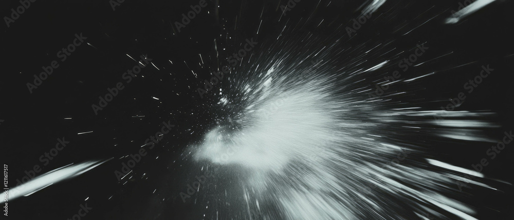 Poster Dynamic abstract background of wires resembling shooting stars and celestial speed