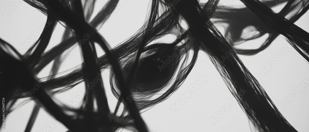 Aufkleber Exploration of dynamic wires transforming under virtual influences in abstract setting