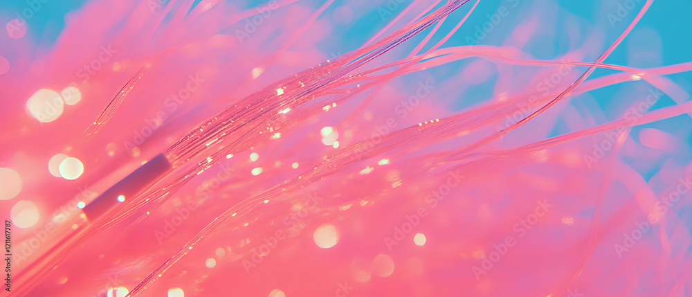 Poster Vibrant abstract design of wires conveying speed and data transfer in cyberspace