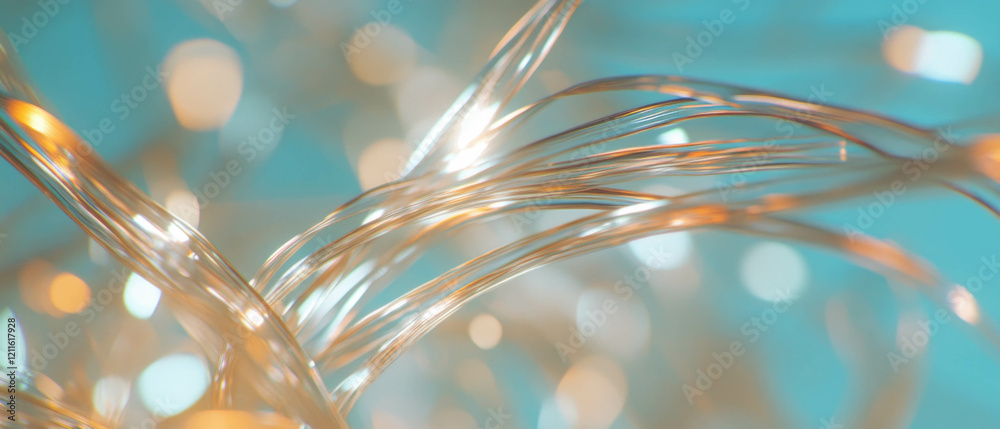 Poster Abstract background showcasing wires illuminated by light and shadow effects with depth
