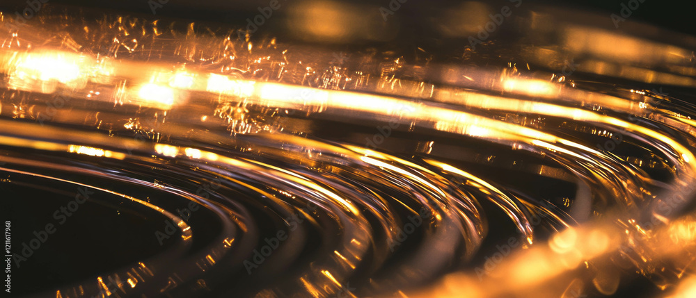 Poster Dynamic wires illuminated by particles create an abstract backdrop of light trails