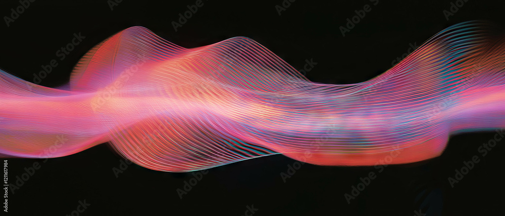 Aufkleber Dynamic light trails weave through abstract wires creating a vibrant composition