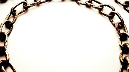Fototapeta premium Rusty Chain Links Forming a Circular Frame