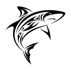 Fototapeta premium Shark tattoo with ethnic polynesian tribal elements