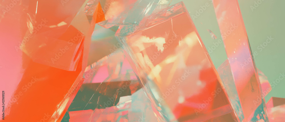 Aufkleber Explore vibrant abstract cubes and geometric patterns in modern art with empty central space