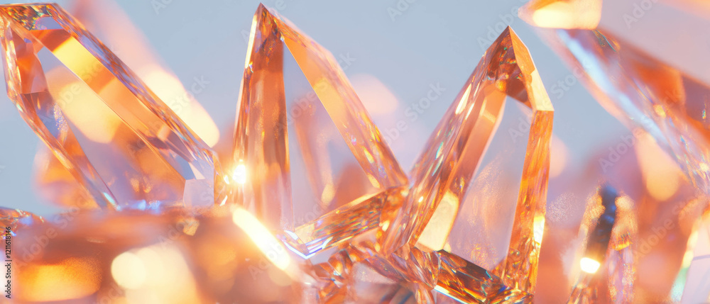 Aufkleber abstract crystals with sharp edges reflecting light in a sparkling display of beauty