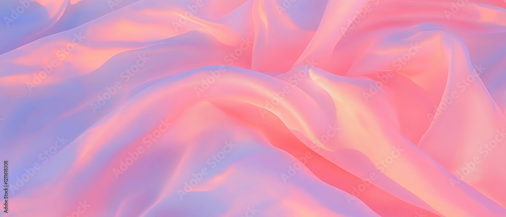 Poster abstract fabric showcasing flowing folds and soft textures in pastel colors