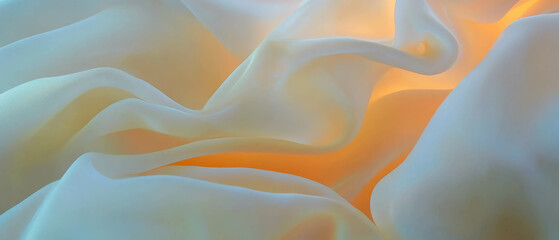 Flowing abstract fabric with soft textures and elegant drapes creates a serene background