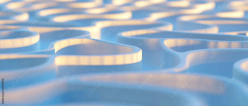 Aufkleber Exploring intricate 3D abstract mazes and pathways with an empty center space