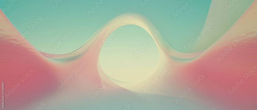 Aufkleber dreamlike abstract composition with surreal shapes and empty center space