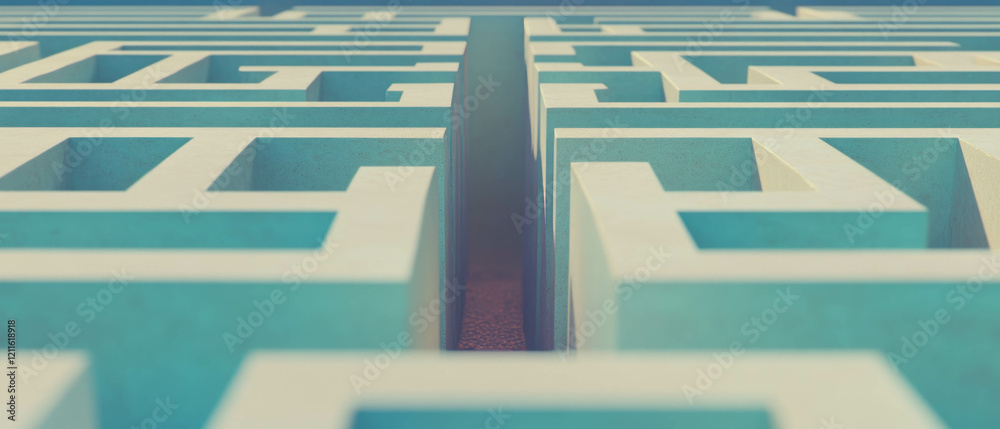 Poster Exploration of intricate pathways within complex abstract mazes