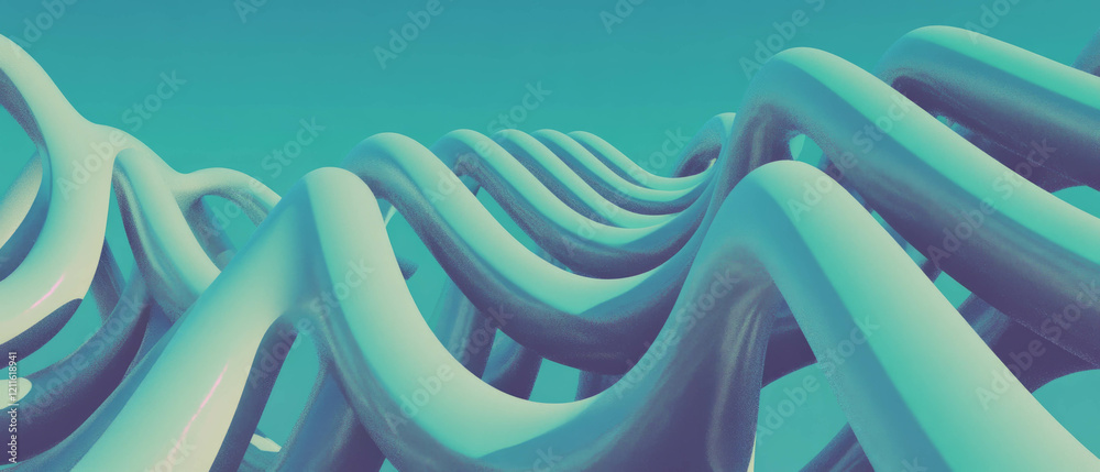 Poster Intricate pathways and complex structures in a vibrant 3D maze design