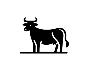 Cow logo vector. Animal farm. Cow icon vector illustration.
