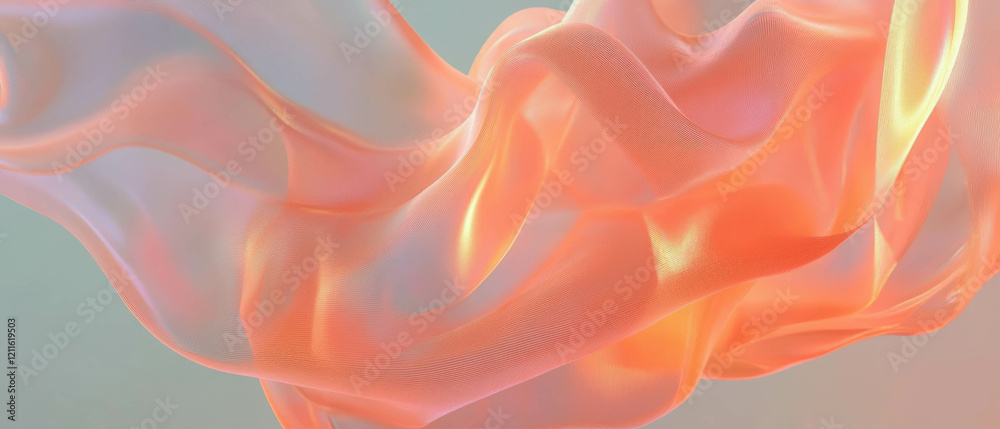 Poster abstract ribbons create a flowing movement in a graceful 3d design background