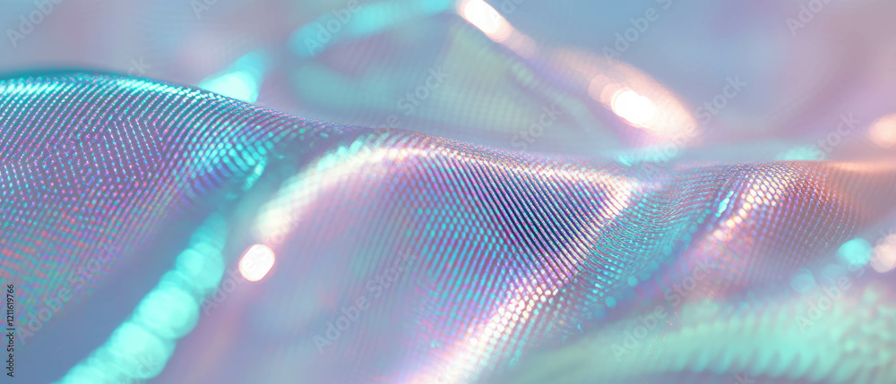 Poster exploring the sensory depths of 3d abstract textures with vibrant color play