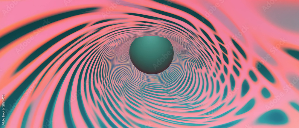 Poster Dynamic toruses creating a mesmerizing abstract background with central void