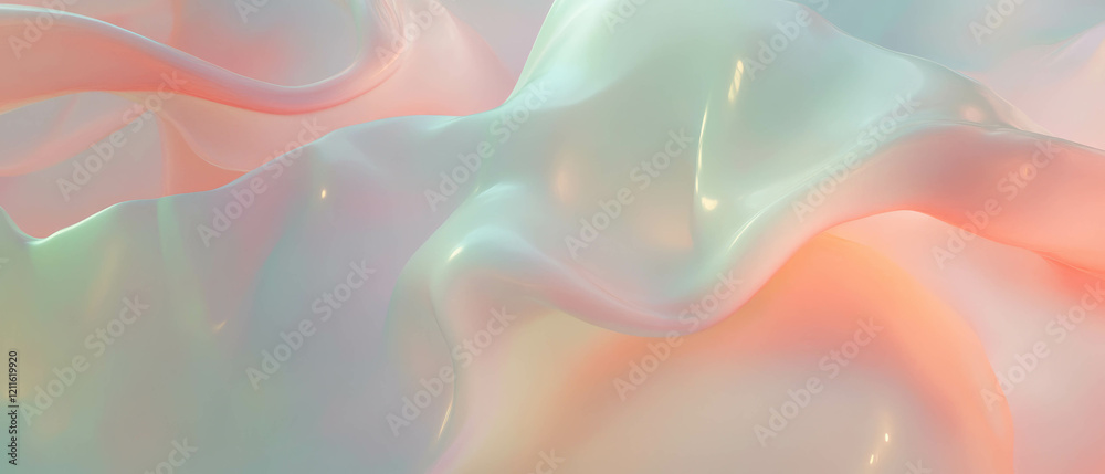 Poster Abstract background of fluid waves and calming curves in soft colors for creative projects
