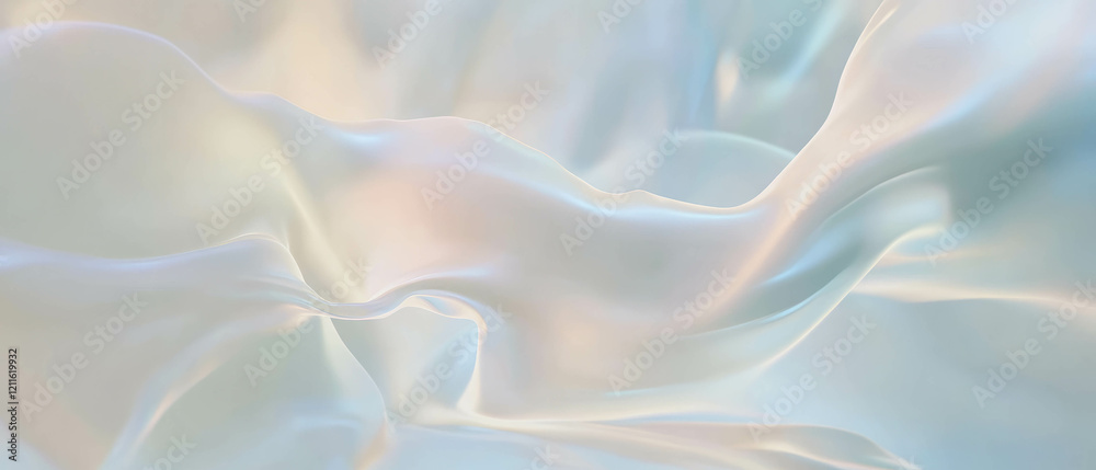 Poster Fluid waves and calming curves create a serene abstract background with empty center space