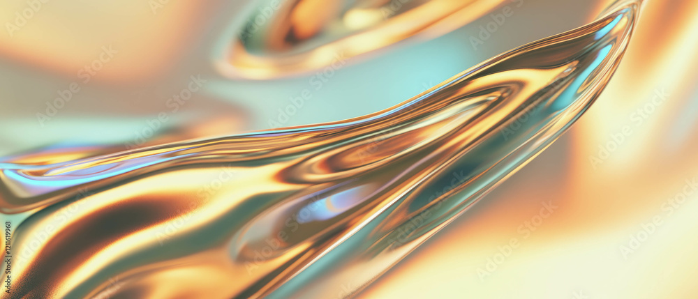 Aufkleber Abstract waves create a calming effect with flowing curves in a serene background