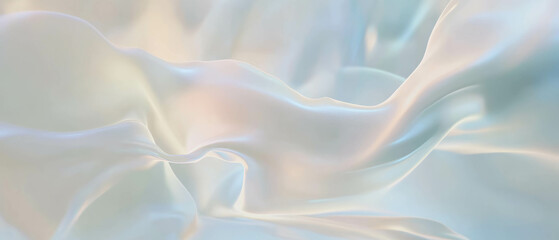 Obraz premium Fluid waves and calming curves create a serene abstract background with empty center space