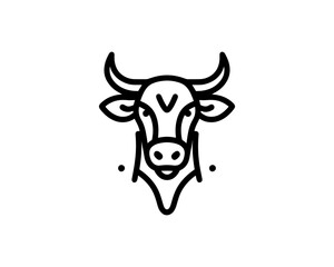Cow logo vector. Animal farm. Cow icon vector illustration.