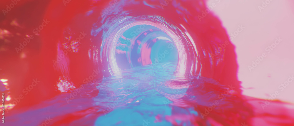 Aufkleber Dynamic interaction of abstract arches with virtual forces creating vivid simulations