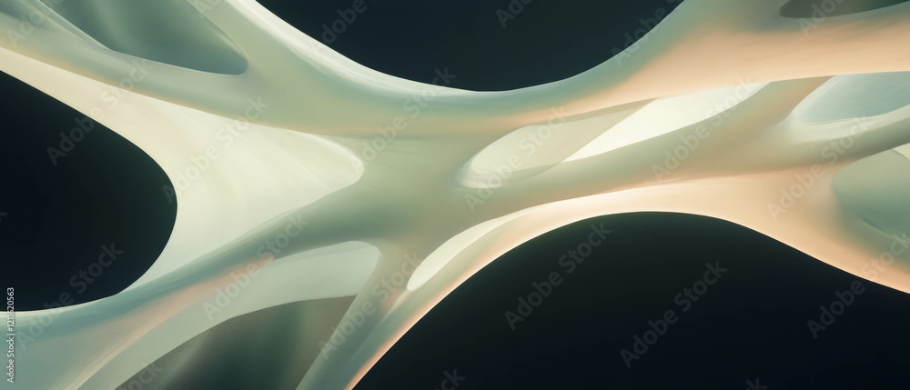 Leinwandbilder dynamic abstract background with interwoven ribbons and flowing lines in elegant design