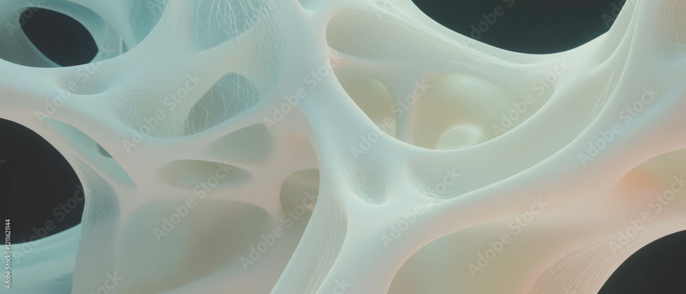 Poster Dynamic fluid transformation of abstract 3D arches with morphing shapes and movement