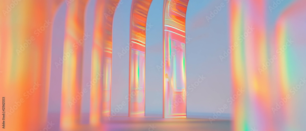Poster Dynamic arches create an immersive experience with vibrant patterns and colors