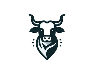 Cow logo vector. Animal farm. Cow icon vector illustration.