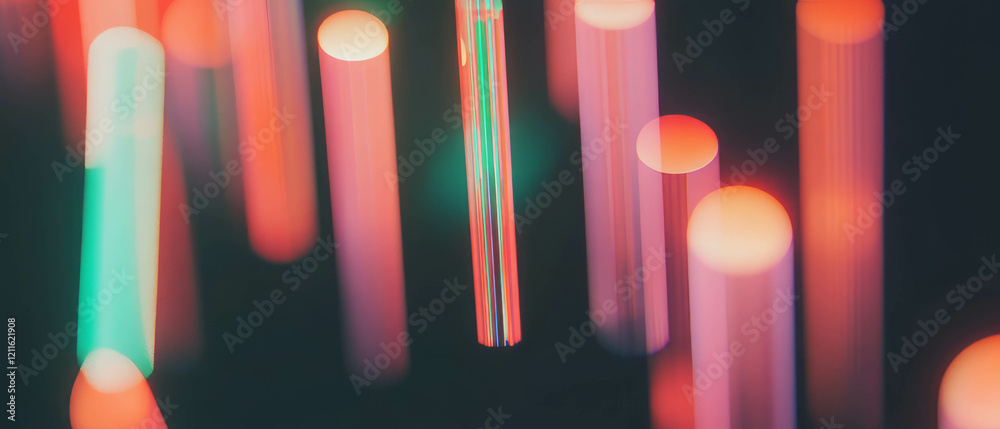 Poster Abstract representation of bar graphs showcasing data fluctuations in vibrant colors
