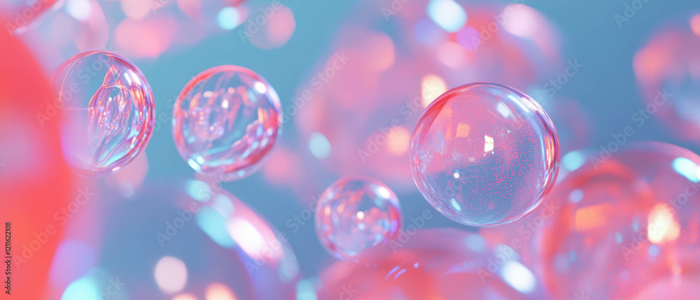 Aufkleber Colorful 3D bubble charts with dynamic data points illustrating analysis and comparison