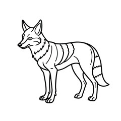 fox silhouette line art vector