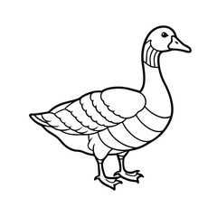 duck isolated line art on white background