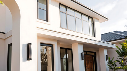 Modern Architectural House Exterior: Contemporary Home Design and Real Estate Photography