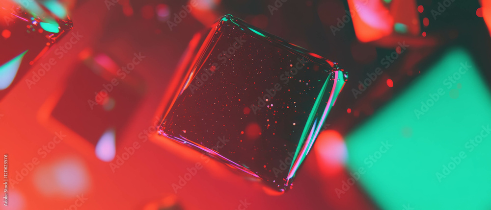 Poster modern abstract background featuring 3d cubes and geometric patterns with vibrant colors