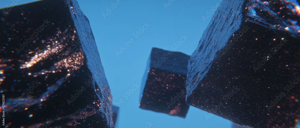 Aufkleber Intricate patterns of glittering 3D cubes creating an engaging abstract background