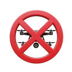 Fototapeta premium Drone sign no fly Unmanned aerial vehicle emblems and 3D icons