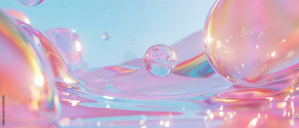 Aufkleber Abstract background featuring 3D cubes and flowing patterns with a harmonious balance