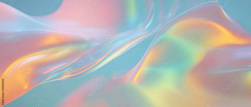 Aufkleber Abstract representation of flowing 3D data streams illustrating data movement and analysis