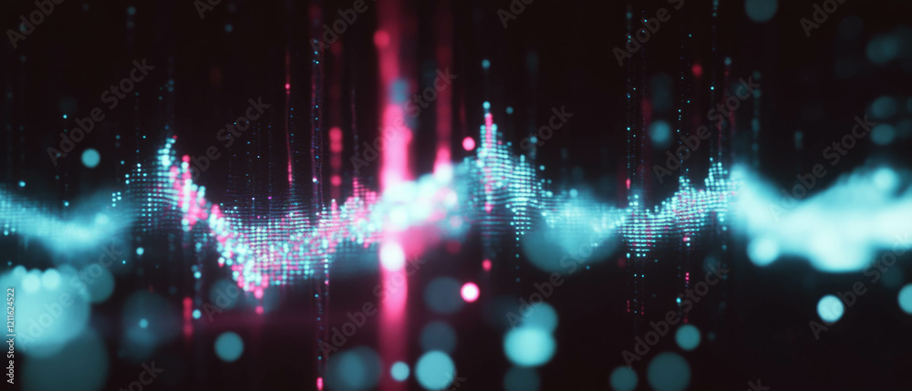Poster Dynamic interactive abstract visualizations responding to music in a vibrant atmosphere