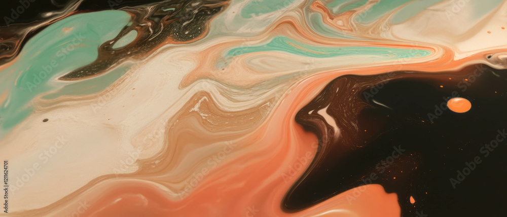 Poster abstract representation of 3d data visualization in earth tones and natural colors