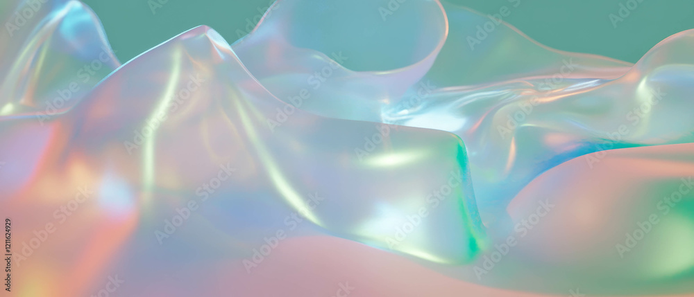 Aufkleber Dynamic transformation of 3D data visualizations showcasing evolving data representations