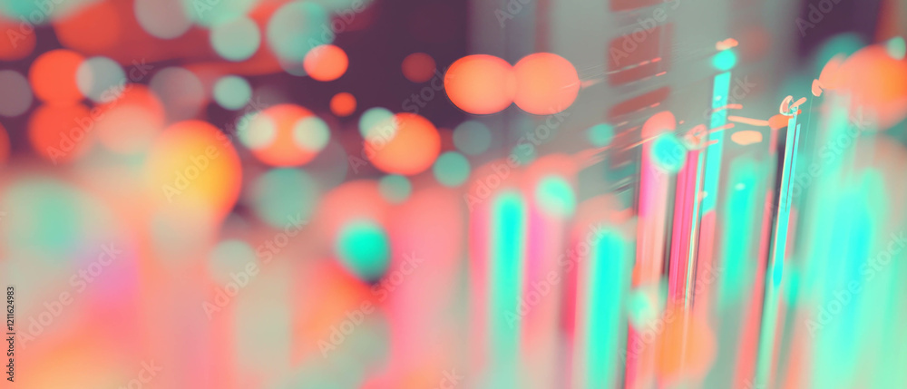 Poster Abstract background featuring 3D data visualizations with colorful shapes and patterns