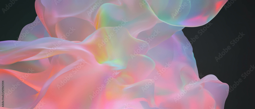 Aufkleber Abstract representation of 3D data visualizations with translucent layers and color gradients